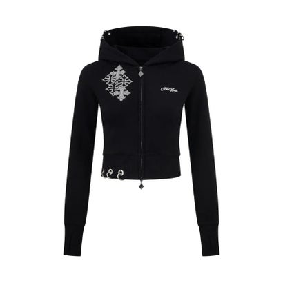 ジョイントワークス JOINT WORKS SupBaby by SUPPLIER Multiple Cross Pierced Zip Hoodie （ブラック）｜詳細画像
