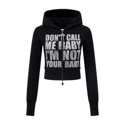 ジョイントワークス JOINT WORKS SupBaby by SUPPLIER Not Your Baby Cropped Zip Hoodie（ブラック）｜詳細画像