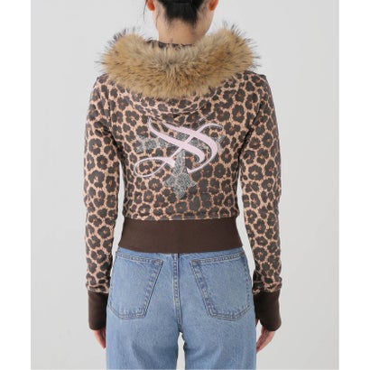 ジョイントワークス JOINT WORKS SupBaby by SUPPLIER Leopard Baby Cross Fur Zip Hoodie （キャメル）｜詳細画像