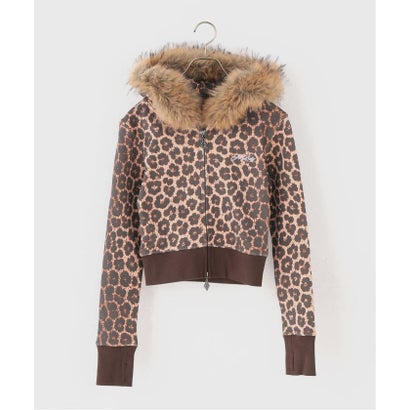 ジョイントワークス JOINT WORKS SupBaby by SUPPLIER Leopard Baby Cross Fur Zip Hoodie （キャメル）｜詳細画像