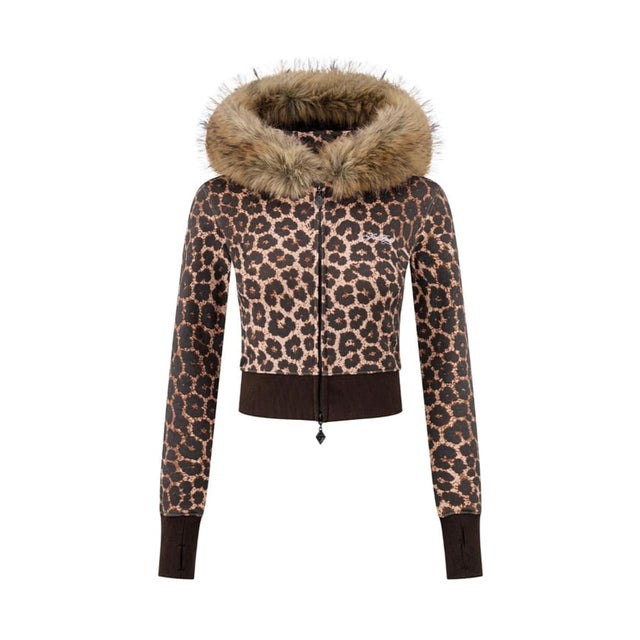SupBaby by SUPPLIER Leopard Baby Cross Fur Zip Hoodie （キャメル）