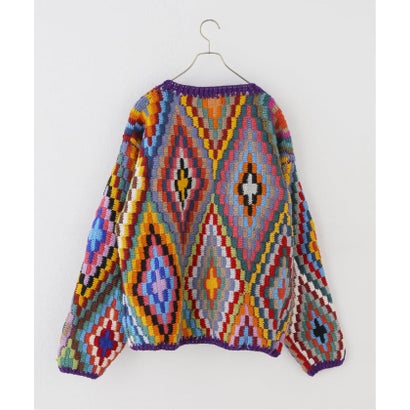 ジョイントワークス JOINT WORKS MacMahon Knitting Mills / マクマホンニッティングミルズ Button Cardigan-Dia （パープル）｜詳細画像
