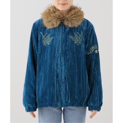 anna sui nyc / アナスイエヌワイシー プリーツベロアブルゾン （ブルー A）｜詳細画像