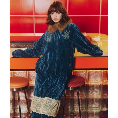 ジョイントワークス JOINT WORKS anna sui nyc / アナスイエヌワイシー プリーツベロアブルゾン （ブルー A）｜詳細画像