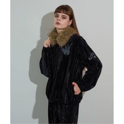 ジョイントワークス JOINT WORKS anna sui nyc / アナスイエヌワイシー プリーツベロアブルゾン （ブラック）｜詳細画像