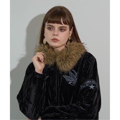 ジョイントワークス JOINT WORKS anna sui nyc / アナスイエヌワイシー プリーツベロアブルゾン （ブラック）｜詳細画像