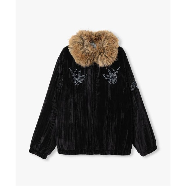 anna sui nyc / アナスイエヌワイシー プリーツベロアブルゾン （ブラック）