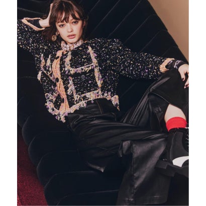 ジョイントワークス JOINT WORKS anna sui nyc / アナスイエヌワイシー ツイードニットジャケット （ブラック）｜詳細画像