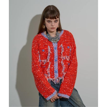 ジョイントワークス JOINT WORKS anna sui nyc / アナスイエヌワイシー ツイードニットジャケット （ブラック）｜詳細画像
