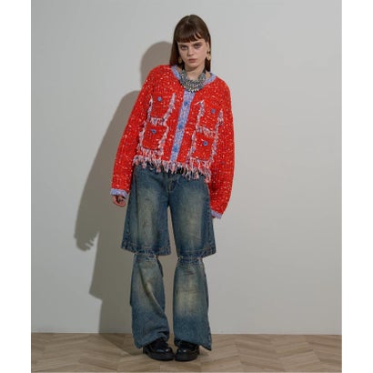 ジョイントワークス JOINT WORKS anna sui nyc / アナスイエヌワイシー ツイードニットジャケット （ブラック）｜詳細画像