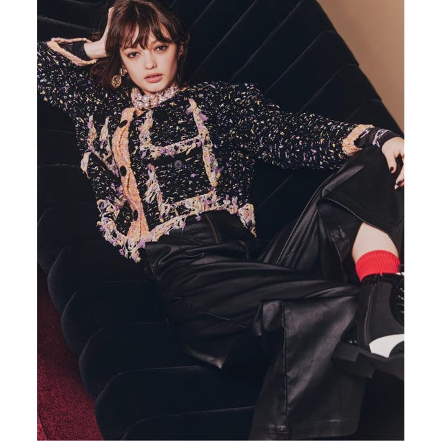 anna sui nyc / アナスイエヌワイシー ツイードニットジャケット （ブラック）