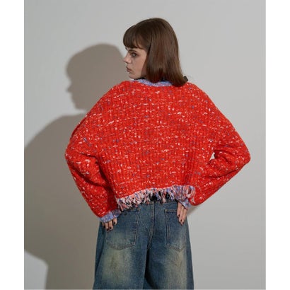 ジョイントワークス JOINT WORKS anna sui nyc / アナスイエヌワイシー ツイードニットジャケット （レッド）｜詳細画像