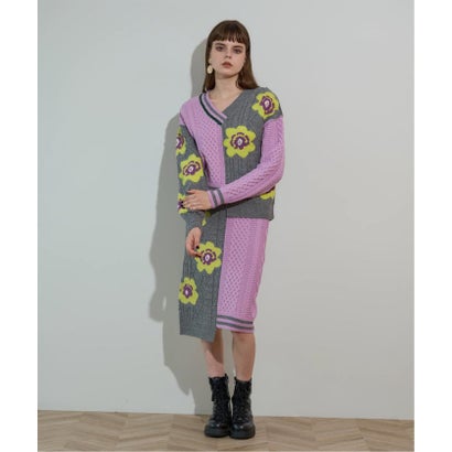 anna sui nyc / アナスイエヌワイシー ハナガラMIXジャガードプルオーバー （パープル）｜詳細画像