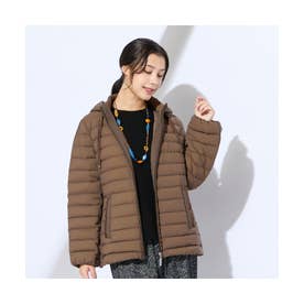 【L～4L】ヴィクトリアダウン2WAYストレッチジャケット （ブラウン）