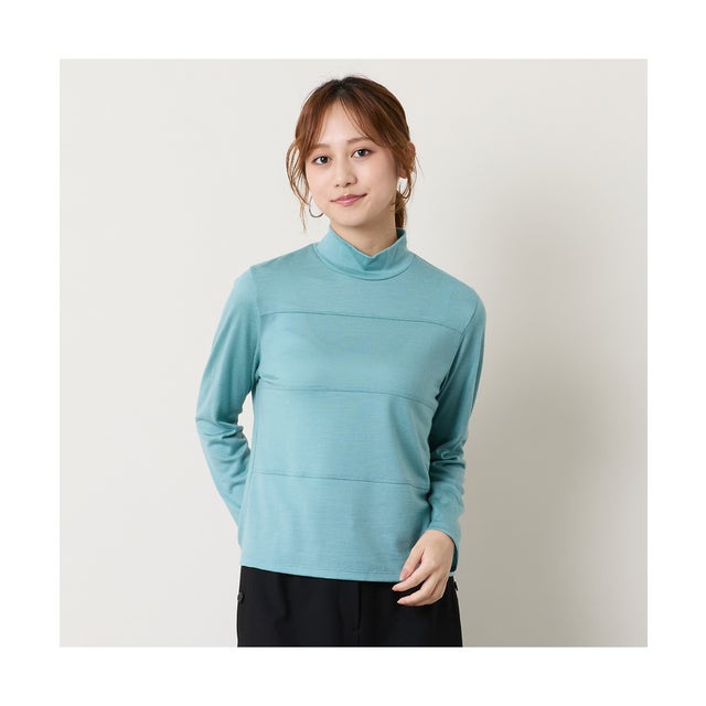 【洗える】バンデーラ天竺ハイネックTシャツ （ライトブルー）