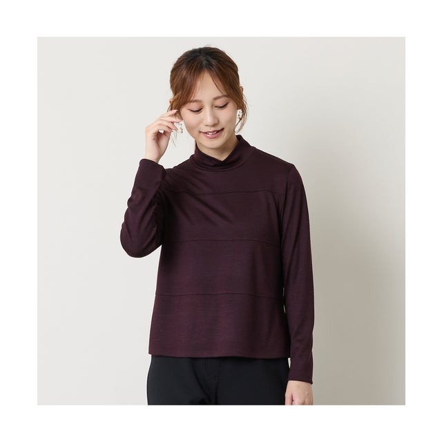 【洗える】バンデーラ天竺ハイネックTシャツ （ブラウン）