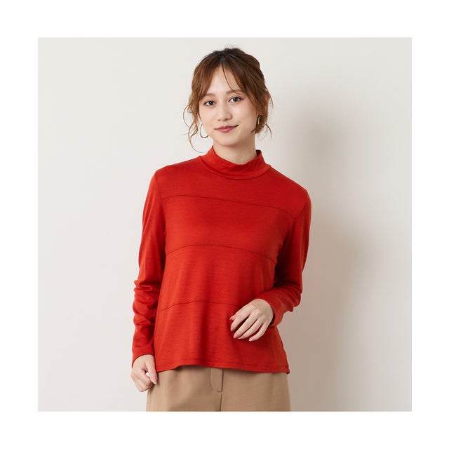 【洗える】バンデーラ天竺ハイネックTシャツ （オレンジ）