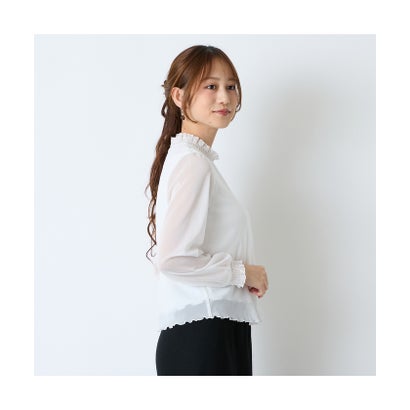 ウォッシャブルチュールTシャツ （ホワイト）｜詳細画像