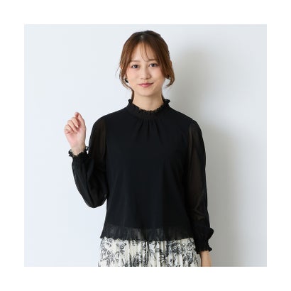 ウォッシャブルチュールTシャツ （ブラック）｜詳細画像