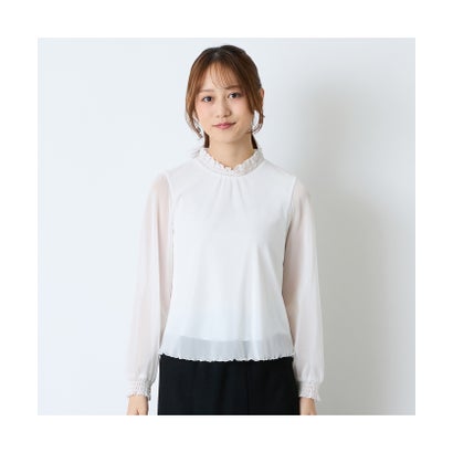 ウォッシャブルチュールTシャツ （ブラック）｜詳細画像