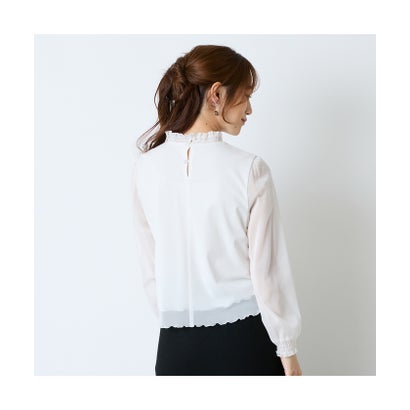 ウォッシャブルチュールTシャツ （ブラック）｜詳細画像