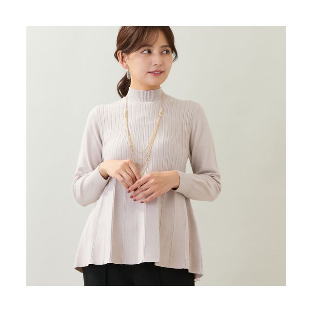 【人気アイテム追加】ペプラムセーター （ベージュ）