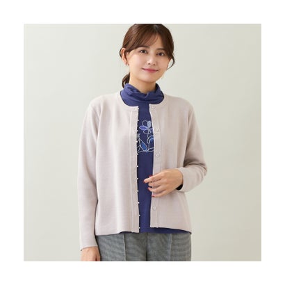 【洗える・吸湿発熱素材・日本製】花刺繍カットソー （グレー）｜詳細画像