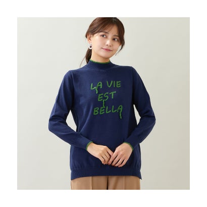 ロブジェ LOBJIE ロゴ刺繍セーター （ダークブルー）｜詳細画像
