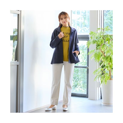 ロブジェ LOBJIE 【裏起毛保温・洗える・S～LLサイズ】イージーストレートパンツ （ブラウン）｜詳細画像