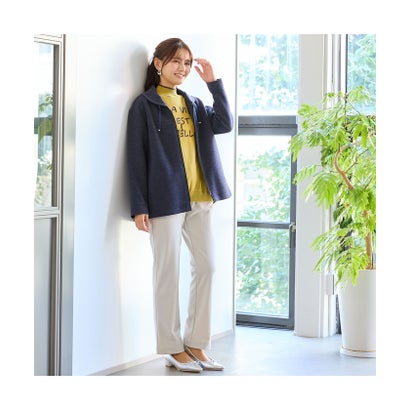 ロブジェ LOBJIE 【裏起毛保温・洗える・S～LLサイズ】イージーストレートパンツ （ブラウン）｜詳細画像