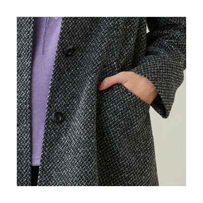 ロブジェ LOBJIE スライバーツイードステンカラーコート （グレー）｜詳細画像