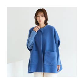 スライバーニットポンチョ （ブルー）