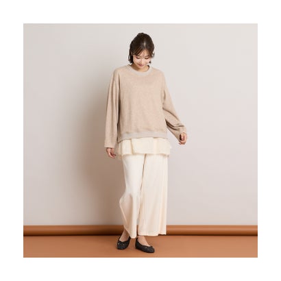 ピサーノ PISANO 【手洗いOK・アンサンブル商品】コクーントップス＆Aラインカットソー （ベージュ）｜詳細画像