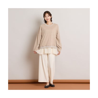 【手洗いOK・アンサンブル商品】コクーントップス＆Aラインカットソー （ブラック）｜詳細画像
