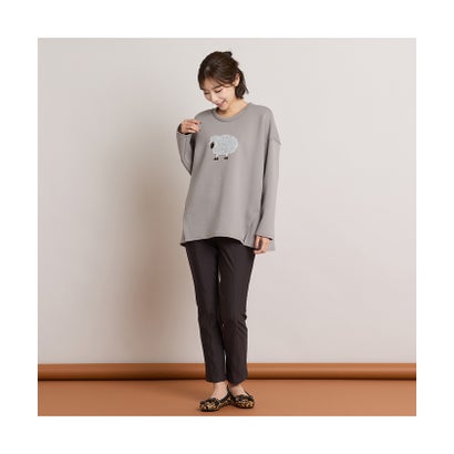 ピサーノ PISANO 【手洗いOK・紫外線防止】ニードルパンチ＆刺繍プルオーバー （ブラウン）｜詳細画像
