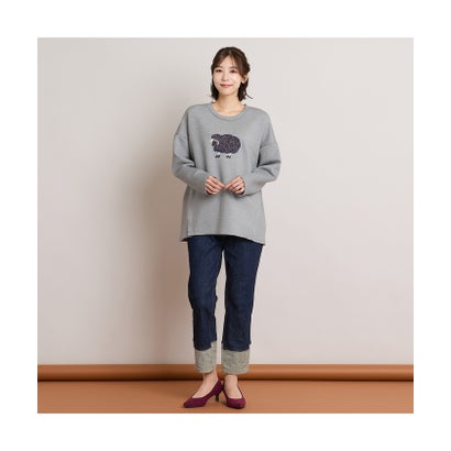 ピサーノ PISANO 【手洗いOK・紫外線防止】ニードルパンチ＆刺繍プルオーバー （ブラウン）｜詳細画像