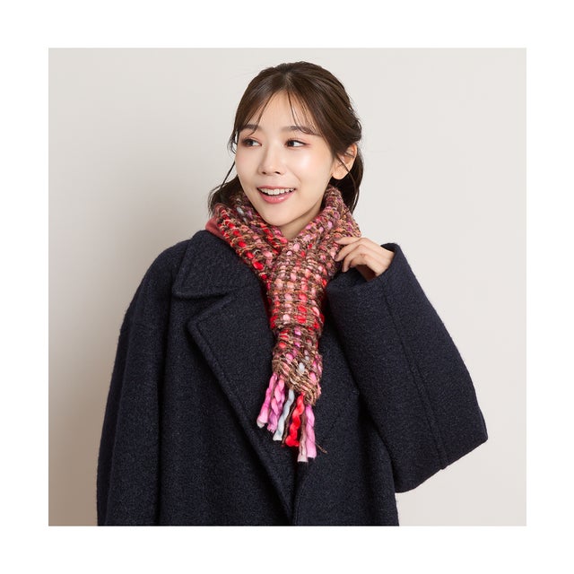 ホール付きコンパクトマフラー （ピンク）