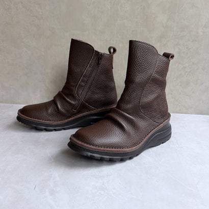 ジェイエス ハートレーベル JS Heartlavel 日本製 本革 軽量ソール 快適 レザー ショートブーツ(4E) （チョコ）｜詳細画像