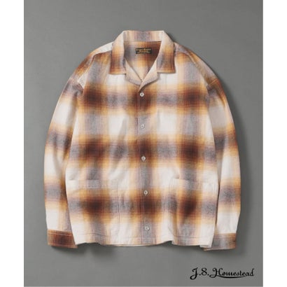 ジャーナルスタンダードホームステッド J.S Homestead 《予約》J.S.Homestead / リラックス オープン フランネル チェック  シャツ （ブラック）｜詳細画像