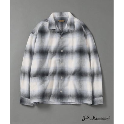 ジャーナルスタンダードホームステッド J.S Homestead 《予約》J.S.Homestead / リラックス オープン フランネル チェック  シャツ （ブラック）｜詳細画像