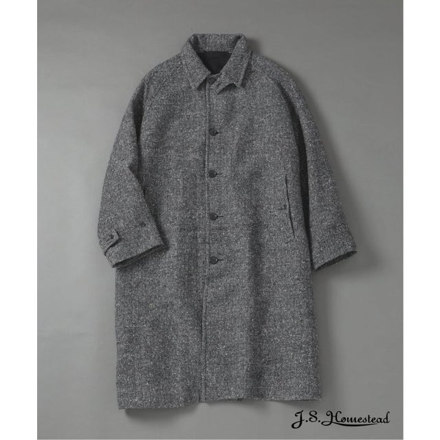 《予約》J.S.Homestead / カラー ネップ ツイード アイリッシュ コート （グレーB）