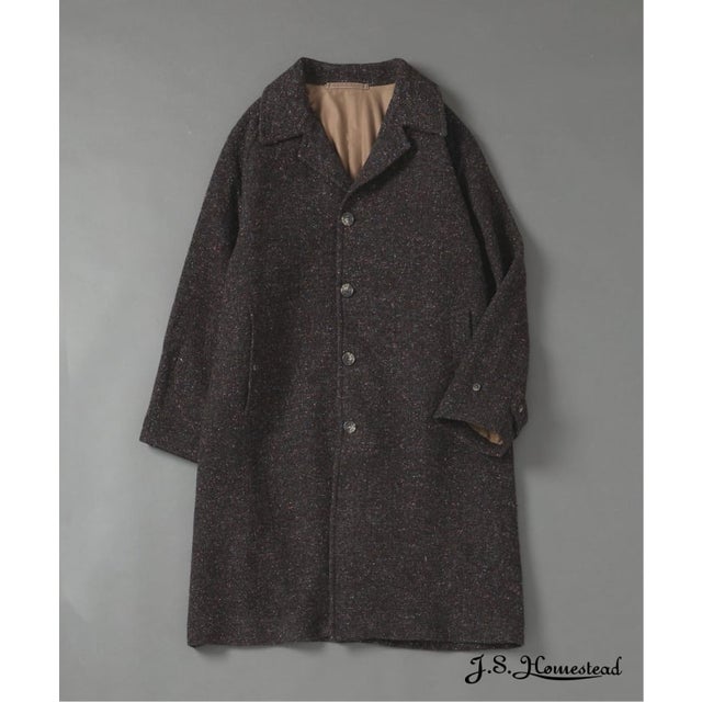 《予約》J.S.Homestead / カラー ネップ ツイード アイリッシュ コート （ブラウン）
