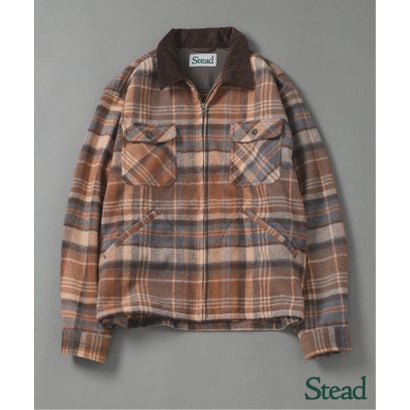 ジャーナルスタンダードホームステッド J.S Homestead 《予約》Stead / ポリ ウール チェック ジップ シャツ （ブラウン）｜詳細画像