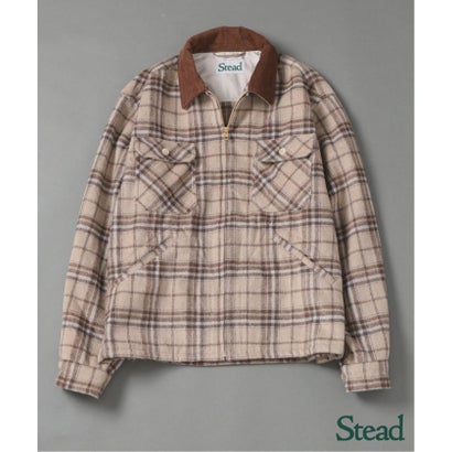 ジャーナルスタンダードホームステッド J.S Homestead 《予約》Stead / ポリ ウール チェック ジップ シャツ （グリーン B）｜詳細画像