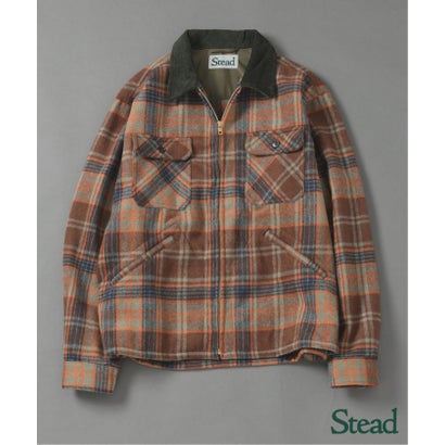 ジャーナルスタンダードホームステッド J.S Homestead 《予約》Stead / ポリ ウール チェック ジップ シャツ （ベージュ）｜詳細画像