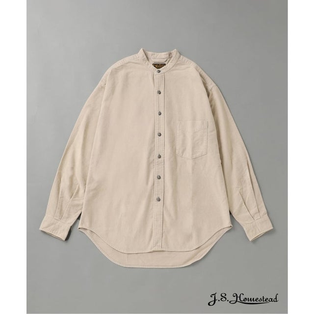 《予約》J.S.Homestead / スタンドカラー シャツ （ベージュ）