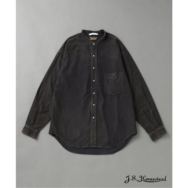 《予約》J.S.Homestead / スタンドカラー シャツ （ブラック）