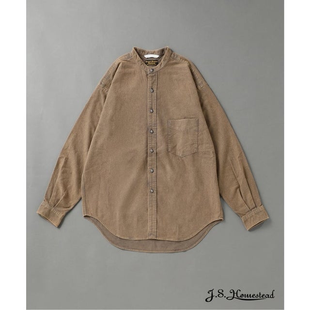 《予約》J.S.Homestead / スタンドカラー シャツ （グレーB）
