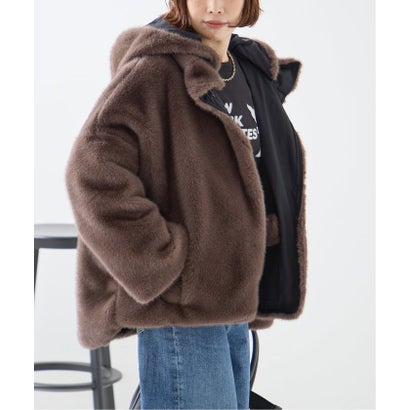 COLLECTION PRIVEE？ 別注 ECO-FUR JK hoodpockets ジャケット（ブラック A）｜詳細画像