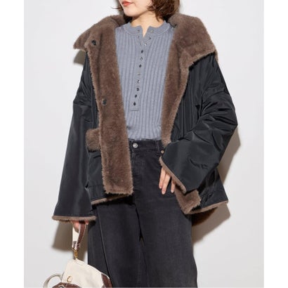 COLLECTION PRIVEE？ 別注 ECO-FUR JK hoodpockets ジャケット（ブラック A）｜詳細画像
